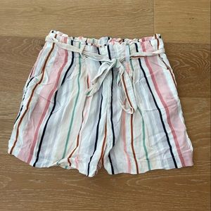 Striped Paper Bag Shorts